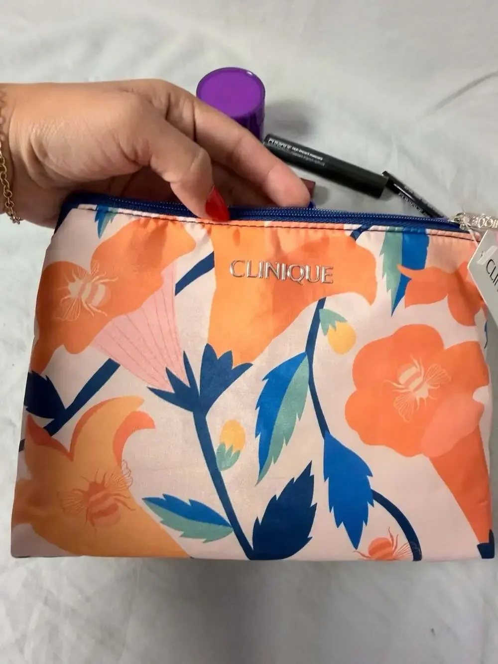 Clinique 6-Piece Skincare and Makeup Gift Set with Floral Cosmetic Bag